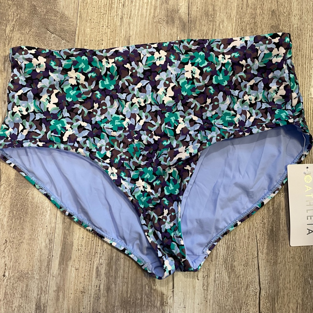 NWT Athleta high waist floral bikini bottoms